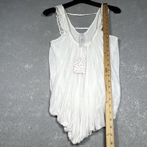 Free People Top Womens Size XS Eggshell Lace Tank Top New Romantics Sleeveless - Picture 6 of 11
